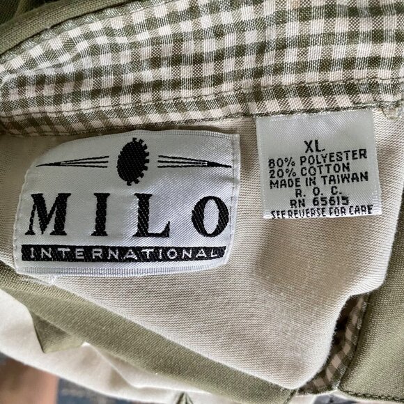 Milo International Short Sleeve Button Up Collar Banded Waist Shirt Men's XL - Picture 9 of 10